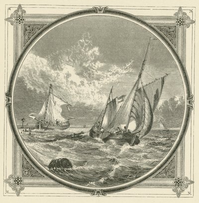 Egy hajó zátonyra, egy jeladó a tengeren (metszet) alkotó: John Leighton