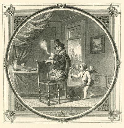 A füst a szerelmesek étele (metszet) alkotó: John Leighton