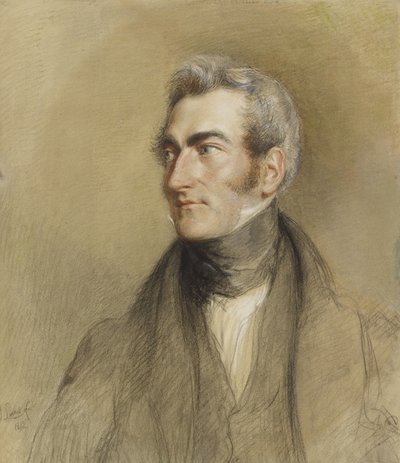 Chambers Hall portréja, 1835 (fekete és vörös kréta) alkotó: John Linnell