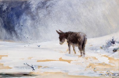 Szamár a hóban alkotó: John MacWhirter