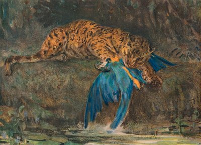 Jaguár és ara, 19. század vége alkotó: John Macallan Swan