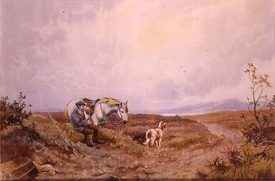 Pihenés a forgatás után (akvarell papíron) alkotó: John Maclaren Barclay