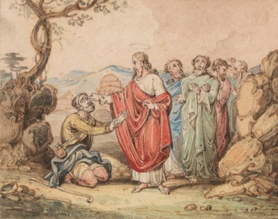 Krisztus meggyógyít egy vak embert alkotó: John Martin