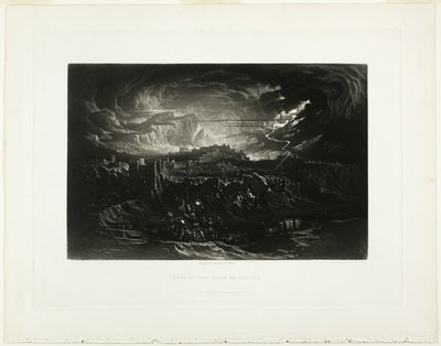 Jerikó falainak leomlása, a Biblia illusztrációiból alkotó: John Martin