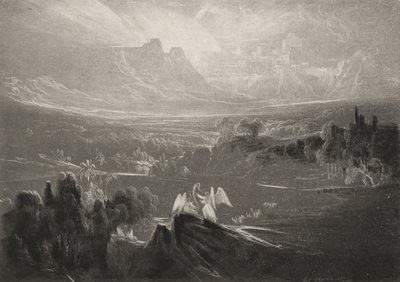 Mennyország – a boldogság folyói..., 1827 körül (mezzotint) alkotó: John Martin