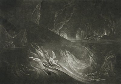 Lucifer az égő tavon alkotó: John Martin