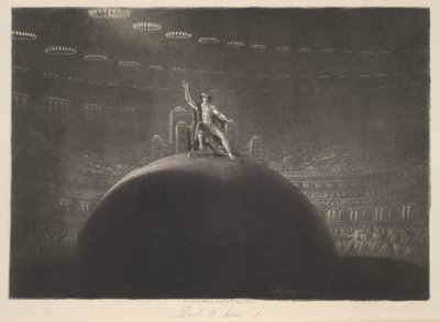 Sátán a trónján, az „Elveszett paradicsom”-ból, John Milton, 1858 körül (metszet) alkotó: John Martin