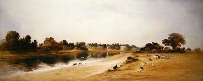 Temze, Twickenham (akvarell papíron) alkotó: John Martin