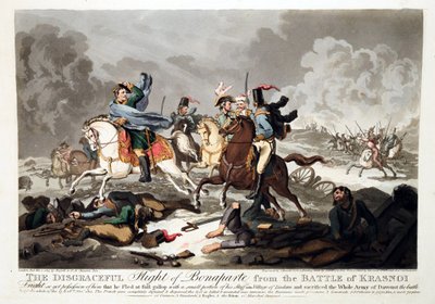 Bonaparte repülése a krasznoi csatából (Krasnoje) 1812 - Wright, John Massey (1777-1866) - 1814 - Aquatint - 42,1x57,5 - Magángyűjtemény alkotó: John Massey Wright