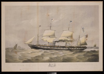 A Nagy-Britannia gőzhajó... Tulajdonosok Gibbs és társai... Nagy-Britannia és az Amerikai Egyesült Államok népének, Ezt a lemezt tisztelettel ajánljuk... alkotó: John McGahey