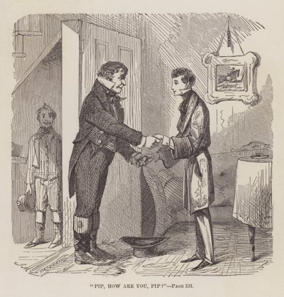 „Pip, hogy vagy, Pip”, illusztráció Charles Dickens „Great Expectations” című művéhez, 1861 alkotó: John McLenan