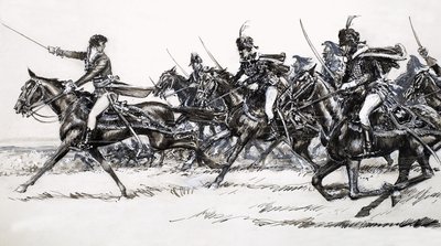 Lovassági támadás alkotó: John Millar Watt