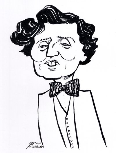 Alban Berg, karikatúra - osztrák zeneszerző, 1885. február 9. - 1935. december 24. alkotó: John Minnion