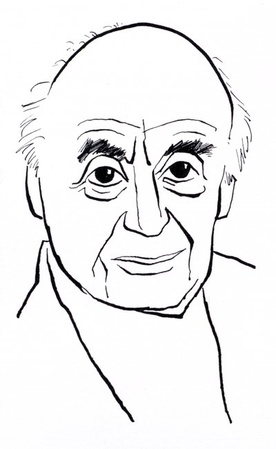 Berthold Goldschmidt, karikatúra alkotó: John Minnion