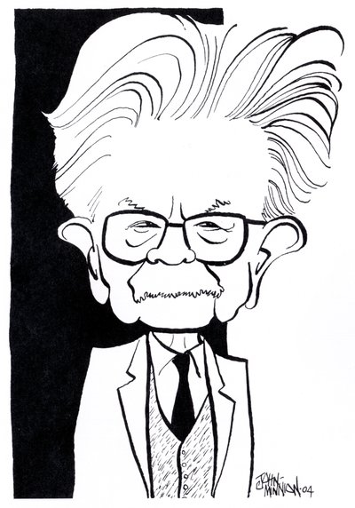 Elias Canetti, karikatúrák alkotó: John Minnion