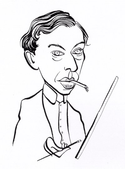Ernst Ludwig Kirchner, karikatúra alkotó: John Minnion