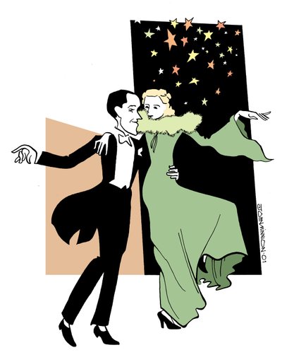 Fred Astaire és Ginger Rogers táncolnak alkotó: John Minnion