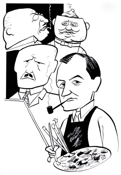 George Grosz, karikatúra alkotó: John Minnion