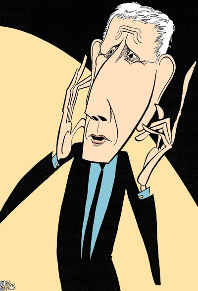 Jonathan Miller, karikatúra: John Minnion alkotó: John Minnion