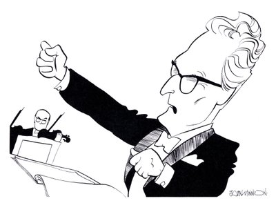 Otto Klemperer - karikatúrák alkotó: John Minnion