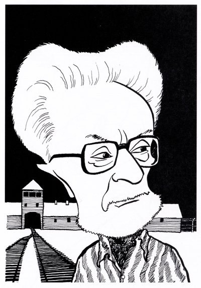 Primo Levi, karikatúrák alkotó: John Minnion
