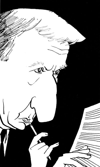 Richard Rodney Bennett, karikatúra: John Minnion alkotó: John Minnion