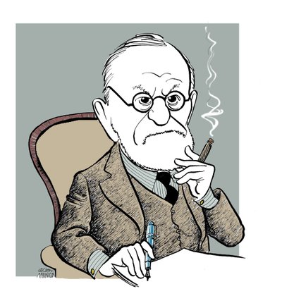 Sigmund Freud - karikatúra alkotó: John Minnion