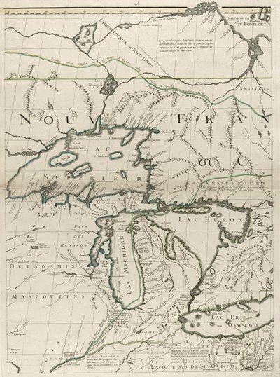 Az amerikai brit és francia uradalmak térképe, 1756 (metszet körvonalszínnel papíron) alkotó: John Mitchell