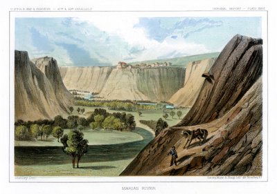 A Marias folyó, Montana, USA, 1856. alkotó: John Mix Stanley