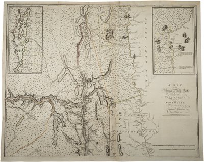 New York tartomány térképe Pennsylvania és New England egy részével, Montrésor kapitány, mérnök tényleges felméréséből, 1775, 1775. június 10. alkotó: John Montresor
