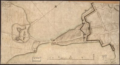 (A "Neck" és az erődítések terve) Kézbesítve H.E. Gl. Gage, június 30. 1775.-J.M. LOC gm71000918 alkotó: John Montresor