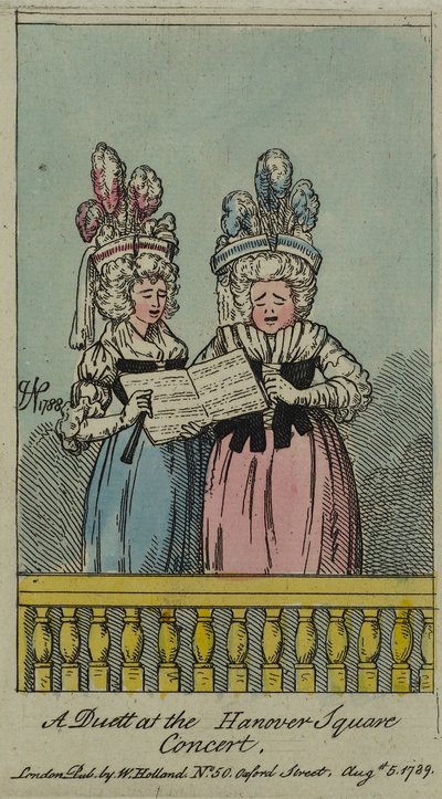 Duett a Hannoveri téri koncerten, 1788 (rézkarc és wc) alkotó: John Nixon