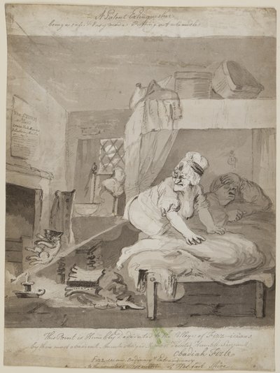 Egy szabadalmaztatott tűzoltó, biztonságos és egyszerű mód Gyertyaoltás, 1801 (toll, ecset és tinta papíron) alkotó: John Nixon