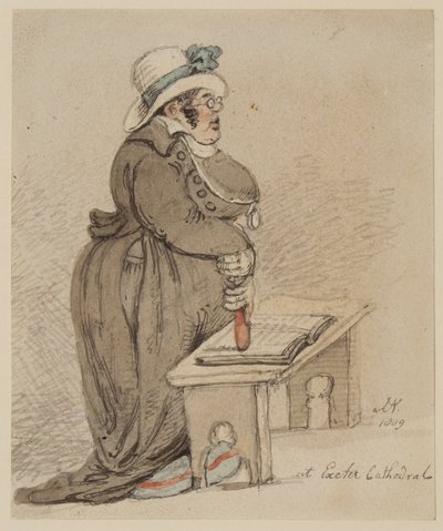 Exeteri katedrálisban, 1809 (toll, tinta, ecset és WC papíron) alkotó: John Nixon