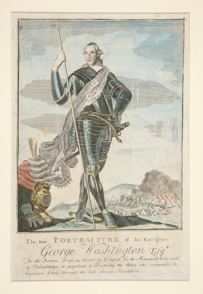 George Washington Esqr. Őexcellenciájának igazi portréja. a római ruhában alkotó: John Norman
