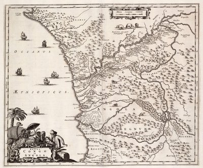 Kongó és Angola térképe, Afrika alkotó: John Ogilby