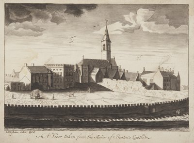 St Andrews Delineated – Kilátás a Beatons Castle romjairól (toll és mosás papíron) alkotó: John Oliphant