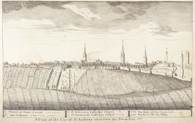 St Andrews Delineated – St Andrews városának képe délkeletről (toll és mosás papíron) alkotó: John Oliphant