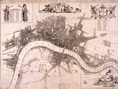 London térkép, c1680 alkotó: John Oliver