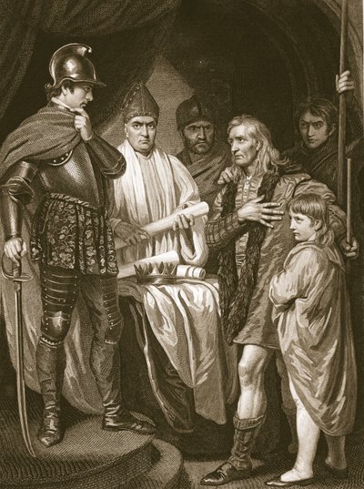 Baliol átadja koronáját I. Edwardnak, J. Parker metszete, illusztráció David Hume „Anglia története” című kocsmából. R. Bowyer, London, 1812 alkotó: John Opie