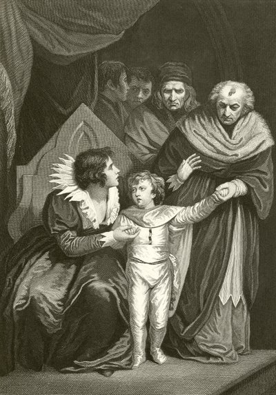 Elizabeth Woodville feladja fiát alkotó: John Opie