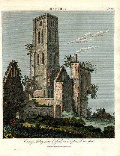Osney apátság Oxford közelében, ahogy 1650-ben kinézett alkotó: John Pass
