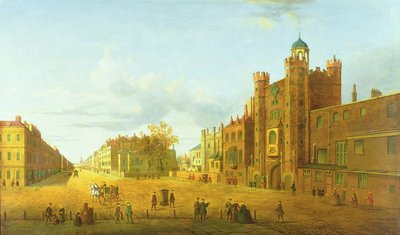 Kilátás a St. James palotára, Looking Beyond Down Pall Mall, 19. század eleje alkotó: John Paul