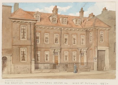 Chatfield House, szemben a Fairfax House-szal, High Street, Putney, 1887 alkotó: John Phillipp Emslie