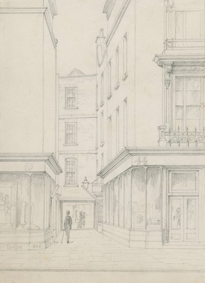A Cranbourne Alley a Cranbourne Street felől a Bear Street felé néz alkotó: John Phillipp Emslie