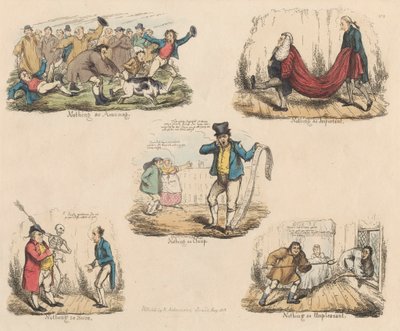 Négyes készlet: Sok lázadás a semmiért vagy régi mondások illusztrációi alkotó: John Phillips