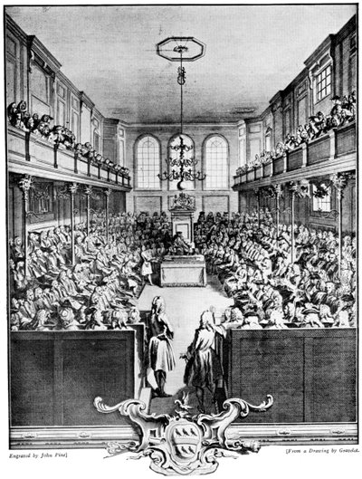 The House of Commons, 1742, c1920 alkotó: John Pine