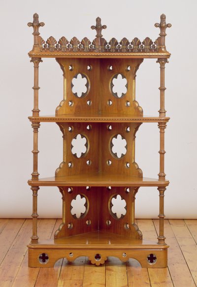 Faragott és aranyozott gótikus sarok, mit nem, 1860 körül (diófa) alkotó: John Pollard Seddon