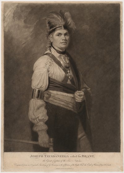 Joseph Tayadaneega, más néven Brant, a Hat Nemzet nagy kapitánya alkotó: John Raphael Smith