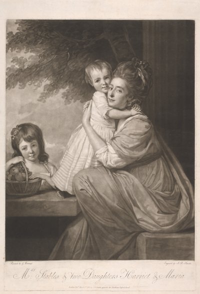 Stablesné és két lánya, Harriet és Maria alkotó: John Raphael Smith